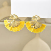 Luxury Retro-chic Fan-shaped Statement Earrings With Geometric Tassels