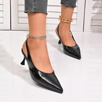 Sexy Patent Leather Women Pointed Toe Stiletto Toe Box Sandals