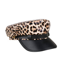 Rare Leopard-print Soft PU Leather Baseball Cap