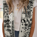 Beige Lambswool Paisley Printed Pocket Western Fashion Camisole Jacket