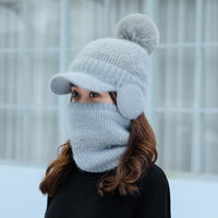 Tongue Hat And Bib Two-piece Winter Knitted Hat