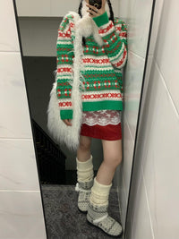 Vintage Fairisland Jacquard Christmas Sweater