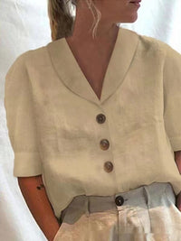 Women's Cotton And Linen Long-sleeved Casual Shirt