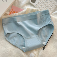 Women's Cotton Breathable Underwear Girly Simplicity Japanese Mid-waist Student Seamless Briefs