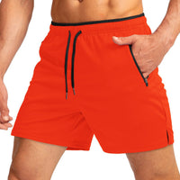 Men's Running Short Belt Zipper Pocket Quick-drying Gym Exercise Lightweight