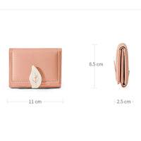 Fashion Folding Short Women's Creative Color Contrast Leaf Wallet