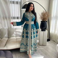 Printed Zip-Up Robe Ethnic-Style Dress