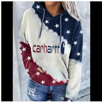 Letter-print Long-sleeve Hooded Pullover Casual Sweatshirt
