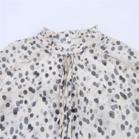 Women's Stylish Graceful Simple Long Sleeve Lace-up Polka Dots Shirt
