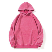 Make Old Washed Wax Printed Cotton Sweatshirt Loose Fit