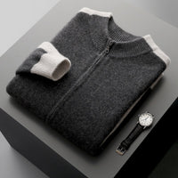 Men's Half Turtleneck Zipper Cardigan Thickened Sweater Warm Multi-color Coat
