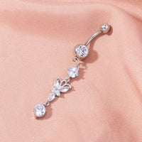 Exquisite Zircon Butterfly Belly Button Piercing