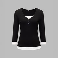 Women's Minimalist Long Sleeve Bottoming Vest T-shirt