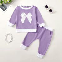Girls' Printed Waffle Sweater Suit
