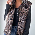 Women's Warm Cotton Vest With European And American Fashion Leopard Print