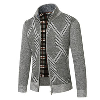 Fashion Men's Sweater Stand Collar Zipper Cardigan Outerwear