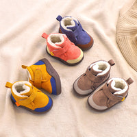 Fleece-lined Thick Non-slip Soft Bottom Boys And Girls Short Boots Infant Snow Boots