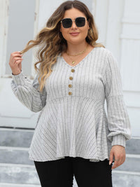 Plus Size Women's Doll Collar Shirt