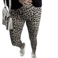 Comfortable High Waist Soft Leopard Print Home Trousers