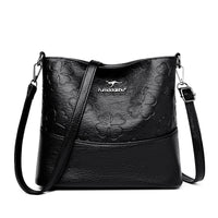 Soft Leather Bucket Bag Women's New Fashion Leather Embossed Large Capacity