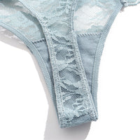Patterned Semi-transparent Mid-rise Womens Briefs Sexy Womens Lace Thong