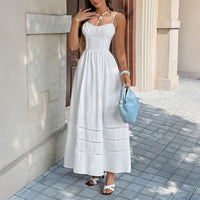Womens Elegant And Fashionable Ruched Waistband Slim-fit Slip Dress