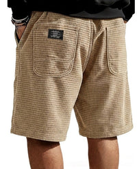 Multi-Pocket Embroidered Drawstring Elastic Waist Casual Shorts