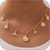 Fashion Shell Sun Starfish Summer Beach Necklace Simple Niche Wear Women