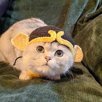 Pet Hood Cat Dog Knitted Hat Prop Headdress