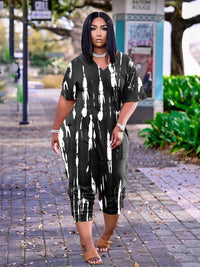 Casual Fashion Fat Woman Women's Tie-dyed Jumpsuit