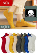 8 Pair Unisex Colorful Short Socks Soft Comfortable Daily Wear