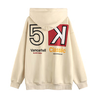 Hip Hop Letter Print Fleece Hooded Jacket Loose