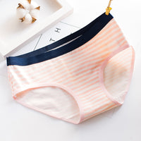 Cotton Mid Waist Cartoon Printed Starfish Combination Women's Briefs