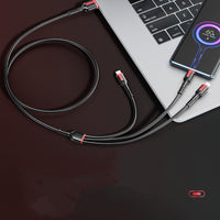 Fast Charge Data Cable One Drag Three 66W Braided USB