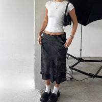 Women's Polka-Dot Double-Layer Mesh Skirt