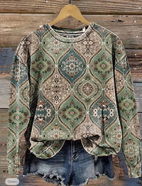 European And American Printing Long Sleeve Casual Top Autumn Winter Sweater