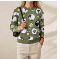 Hot-selling Crew-neck Color-block Loose-fitting Fashionable Pullover Knit Sweater