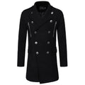 Double-breasted Large Lapel Men's Casual Slim-fit Mid-length Woolen Trench Coat