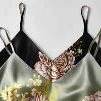 Printed Slip Dress Sleeveless Nightgown Pajamas And Loungewear