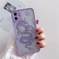 Frosted Mobile Phone Case Line Dragon