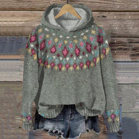 Printed Hoodie Long-sleeved Sweater Christmas Pattern