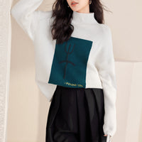 Autumn New Autumn And Winter Lazy Style Commuter Contrast Color Knitwear Loose