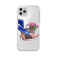 Fashion Lady Mobile Phone Case Transparent TPU Soft Protective Cover