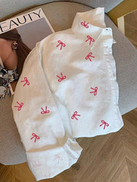 Bow-Print Casual Shirt For Women SpringSummer