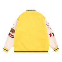 Machine Embroidery Autumn And Winter Menswear Fashion Brand American Stitching PU Leather Sleeve Coat