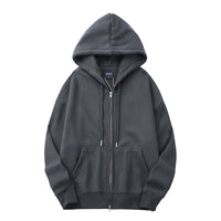 Men's Autumn And Winter Fleece Lined Padded Warm Keeping Zipper Cardigan Casual Sweatshirt