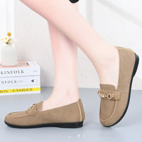 Gommino Women's Solid Color Casual Shoes Soft Bottom