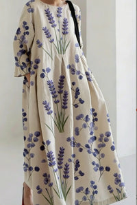 Women's Loose Round-Neck Printed Dress