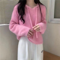 Hooded Fashion Short Hooded Knitted Sweater