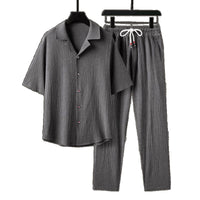 Casual Men's Sports High-end Half Sleeve Chinese Style Two-piece Set